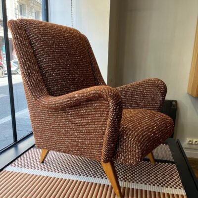 Fauteuil circa 1950 Tissu Elitis asseyons nous Paris